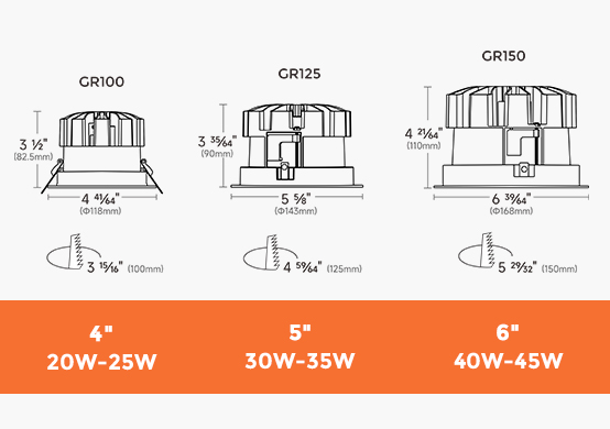 Galaxy 4,5,6 inch High Ceiling Application LED Recessed Downlight